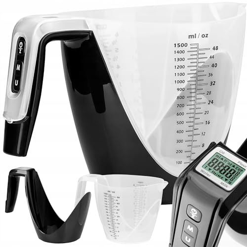 LTC Lamex Elektrische Waage - Präzisionsküchenwaage mit Schüssel (Messbereich von 1g bis 5kg) - beschädigungssicher - klare Digitalwaage - 5 Messmodi - Schwarz