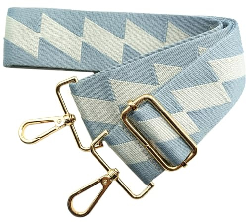 Taschengurte zum Wechseln 5cm Taschengurte Breit, Verstellbarer Schultergurt für Tasche mit Goldener Karabiner Schulterriemen, Umhängegurt fur Damen Handtaschen Crossbody DIY Zubehör (Blau) 13