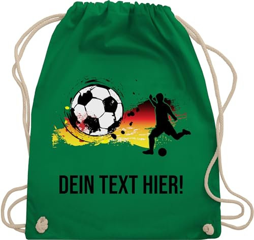 Turnbeutel Rucksack - 2026 Fussball WM Fanartikel - Fußballer Germany Personalisiert mit Namen Deutschland - Unisize - Grün - name fußball em 2024 taschen fußball. europameisterschaft