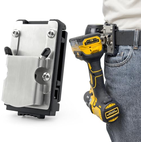 otuiaim Drill Holster for Belt - Clip-on Tool Belt Holder, Toughbuilt 304 Stainless Steel Tool Clips for Hooks Clips Tools, for Cordless Drill, Impact, Nailer, Tape Measure