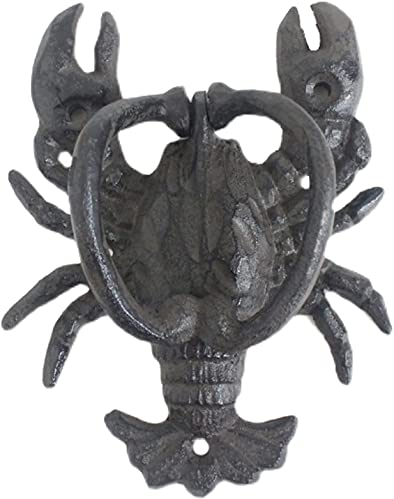 Türklingel aus Gusseisen, Türklopfer für die Vordertür zur Dekoration, persönlicher Türklopfer in Hummerform, antike Skulptur aus Schmiedeeisen, Wandkunst, handgefertigter Torklopfer, Schubladengrif
