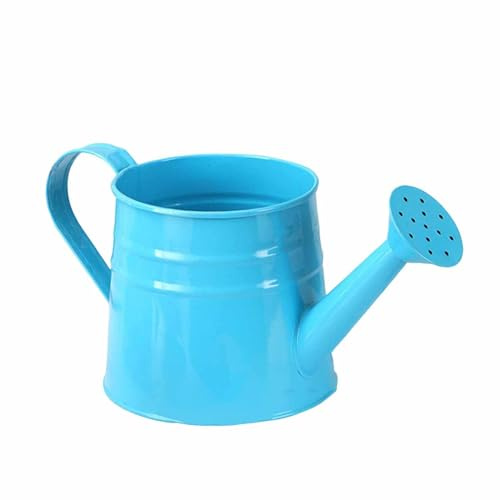 Milageto Mini annaffiatoio in Metallo Fioriera da 9,6x4,5 Pollici Contenitore per Fiori Decorativo Multiuso Secchio da Giardino per Gli Amanti delle Piante, Blu