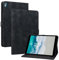 LMFULM® Hülle für Nokia T10 (TA-1503, TA-1472, TA-1462, TA-1457) (8,0 Zoll) PU Lederhülle Tasche Case mit Ständer Schutzhülle Flip Cover Lotus Drucken Schwarz