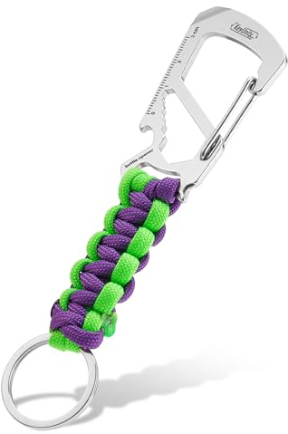 KeyUnity KC00 Paracord Anhänger,Schlüsselanhänger Paracord,550 Parachute Lanyard,Karabiner Multitool,Flaschenöffner,Kreuzschlitzschraubendreher