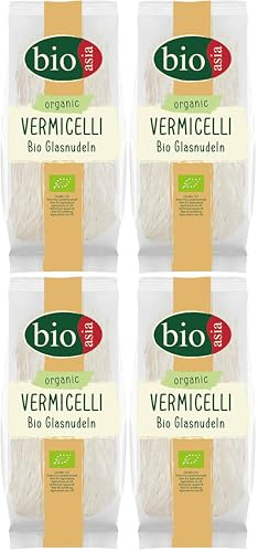 Fideos de cristal ecológicos, largos, Bonasia - 100 gr (Paquete de 4)