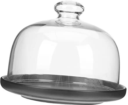 OFFSCH Fruit Tasting Plate Glass Dome for Cake Base Display and Dessert Foretaste Tray for Serving at Parties Gatherings Special Occasions