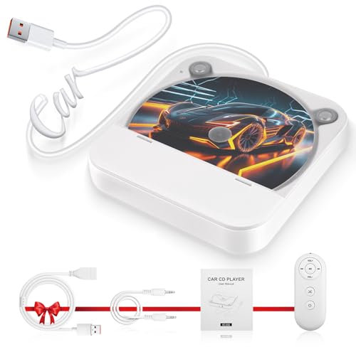 External Portable CD Player for Car, Car CD-Player USB Plug and Play, AUX Port, USB Extension Cable, Universal usb CD Car Player for Vehicle, Laptop, TV, Computer, Android 4.4 and Above Navigation