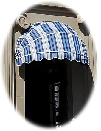 Tettoia A Cupola Pieghevole For Patio Negozio Esterno, Tende Da Sole Per Porte E Finestre, Tende Cappottina Da Sole Con Telaio, For Tutte Le Stagioni(Blue Stripe,160cm/5.25ft)