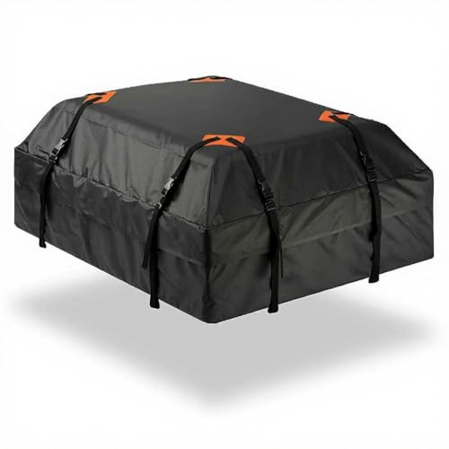 Car Rooftop Cargo Bag, Soft-Sided Storage Carrier with Anti-Slip Mat for Bare Roof, Roof Rack (44.1″*34.3″*17.3″)