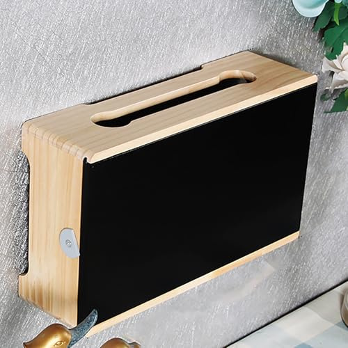 Nordivo Estante Router de Madera de Pared, Caja de Almacenamiento WiFi, Ocultador de Router Multifunción, Cubierta para Router Inalámbrico, Cesta para Ocultar(Brown/Black,L64cm/25in)