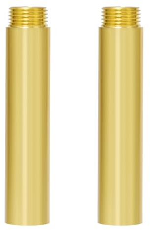 2 Rallonges de Robinet en Laiton 1/2 X100mm Filetée Extension de Raccord | Rallonge Filetée en Laiton Doré Rallonge pour Robinet Extérieur Douille Hexagonale Cuisine pour Eau Potable et Chauffag