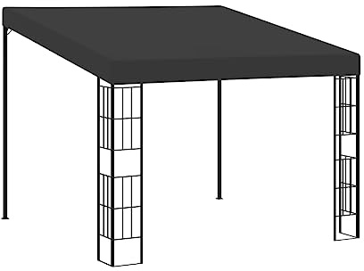HaoChrymec Wand-Pavillon mit Stahlrahmen und PA-Beschichtung, Sonnenschutz für Garten und Terrasse, Zelt Pavillon, Camping Pavillons, Grillpavillon Winterfest, Anthrazit, 3x3 m