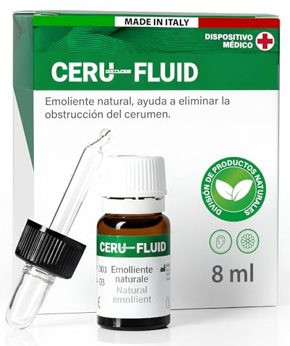 Ohrentropfen Ohrenschmalz Entferner 8ml – Natürliche Cerumen Tropfen Ceru Fluid für sanfte Ohrenreinigung – Mit Tropfer – Made in Italy