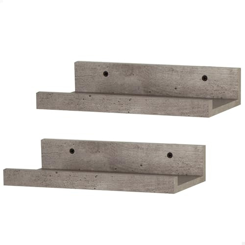 AKTIVE Max Home Set di 2 mensole da parete, 25 cm, peso massimo supportato 4 kg, effetto cemento, per quadri, decorazione, soggiorno, sala da pranzo, cucina, bagno (18487)