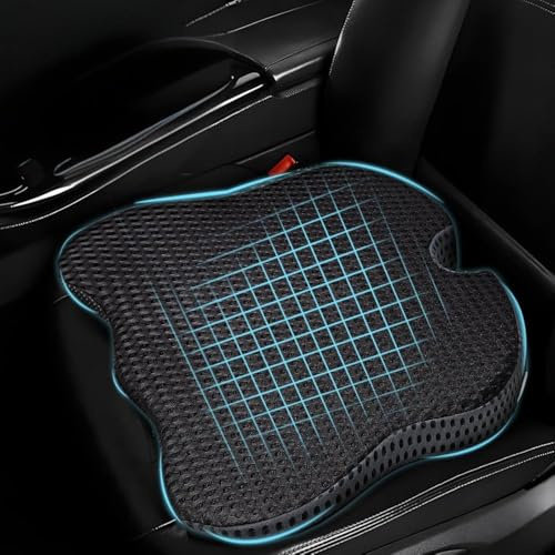 ZSWXDJIZN Cuscino a Cuneo Auto per MG ZS 2021-2025, Supporto per la Schiena in Schiuma di Memoria per Seggiolino Auto Cuscino Auto Guidatore,Black