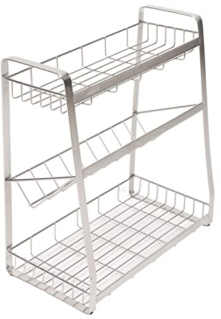 Jeffergarden Arrangör för Kryddställ, 3-vånings Förvaringshylla i Rostfritt Stål för Kök och Kontor, Spara Utrymme med Kraftig Design, Perfekt för Redskap och Tillbehör