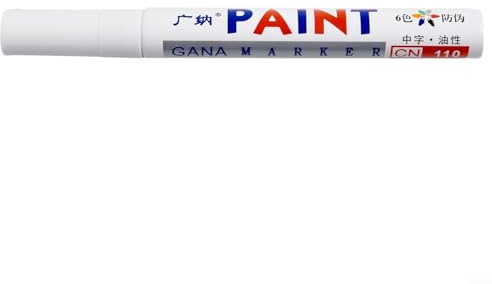 Pennarello indelebile per marcare pneumatici, inventario di officine e marcatura industriale su gomma, acciaio inossidabile e alluminio anodizzato (bianco)