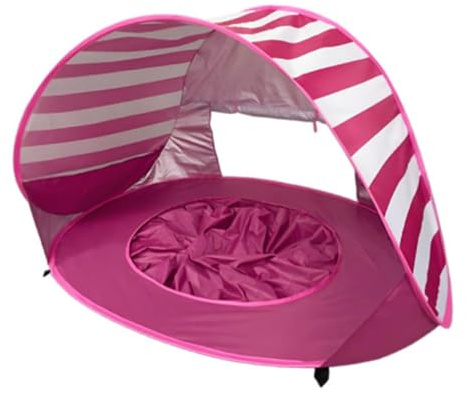 Fdit Tienda de Campaña de Playa para bebé, Refugio Solar a Rayas con Sombrilla UPF, Tienda de Campaña Emergente y Bolsa de Transporte para Acampar Al Aire Libre para Niños Pequeños