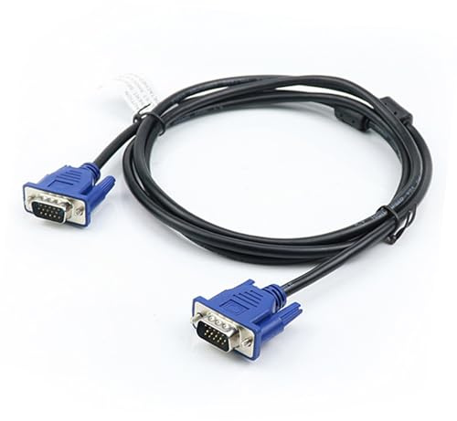 Bewinner Blue Head VGA to DVI Adapter Cable, Gold Plated Connector, 1.5M Cable with Magnetic Ring for Long Distance Transfer to TV, Computer, Projector (#1)