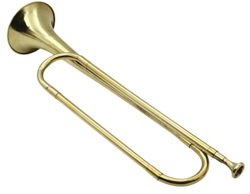 Horninstrument – vergoldete Trompete | Windinstrument aus , Retro-Trompete | tragbar, mit flachem Stimmgerät, Horninstrumente, Trompeten, geeignet für Anfänger