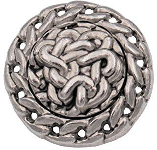 6 Stück grosse silber Knöpfe Metallknöpfe modernes Design 28mm Ösenknopf groß Mantel Jackenknöpfe