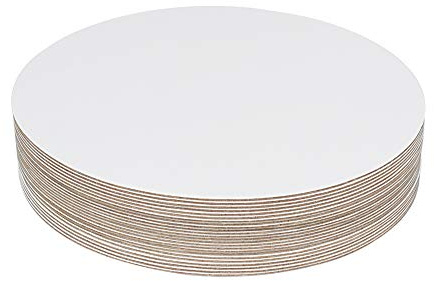 YBCPACK 24 Stück 25,4 cm Kuchenplatten (weiß) - runde Kuchenplatte aus Karton für Kuchen, Pizza