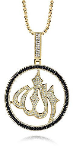 Collier Pendentif Zircon Incrusté, Accessoires De Mode pour Hommes, Discothèque, Micro Hip-Hop Hip-Hop Rap, Or