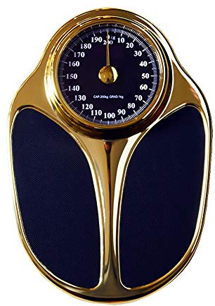 YZJJ mechanische Personenwaage, Personenwaage analog, im Retro-Design - analoge Waage, bis max. 200 kg(Mechanische Waage im klassischen Doktorwaagen-Design, Metall-Korpus, rutschfeste Wiegefläche)