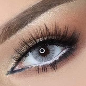 Farbige Kontaktlinsen ELFENWALD die schönsten natürlichen Farblinsen für umwerfend verführerische Augen - ohne Stärke - mit Aufbewahrungsbehälter (Eisgrau)