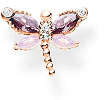 Thomas Sabo H2188-321-7 Charm Club örhänge, piercing i form av en fjäril med stenar, 925 Sterlingsilver förgylld i roséguld, cirkon