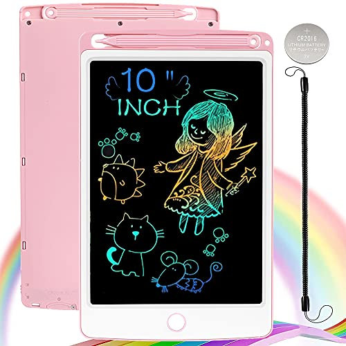 NOBES LCD Schreibtafel Spielzeug Mädchen 2 3 4 5 6 + Jahre, 10 Zoll Bunte Maltafel Zaubertafel Kinder, Geburtstag Weihnachten Geschenke für Mädchen Einhorn Spielzeug Lernspielzeug (Rosa)