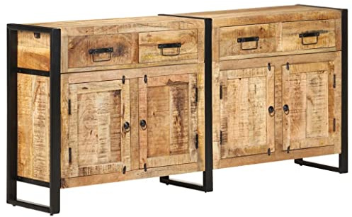 vidaXL Mangoholz Massiv Sideboard 4 Schubladen 4 Türen Kommode Anrichte Schrank Beistellschrank Mehrzweckschrank Standschrank 172x35x80cm