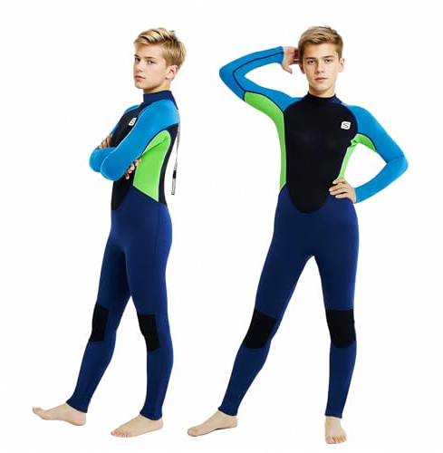 Summshall Kids Wetsuit, 2mm Neoprene Youth Thermal Swimsuit Keep Warm UPF50+ Full Length Wet Suits for Boys Girls Spearfishing,Snorkeling,Surfing, Swimming, Diving