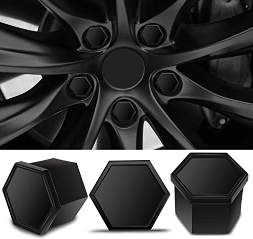 SkinoEu 20 Pezzi Tappi a Vite Ruota Set Universale 17mm Copridadi Ruota per Auto, Antifurto Tappo Ruota, Tappi Dadi Ruota Cerchione con Estrattore NB 0