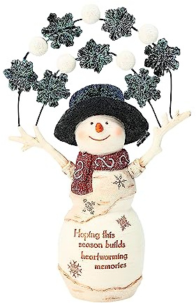 Pavilion - Heartwarming Memories 6” Snowman Figurine, Sculpted Hand-Painted Statue, Indoor Christmas Decoration, Snowman Decor, Winter Decorations, 1 Count