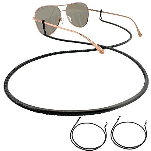 GERNEO® – DAS ORIGINAL – Premium Leder Brillenband & Brillenkordel – Doppelpack in diversen Farben – Glattlederoptik Unisex PU Brillenkordel für Lesebrille & Sonnenbrille