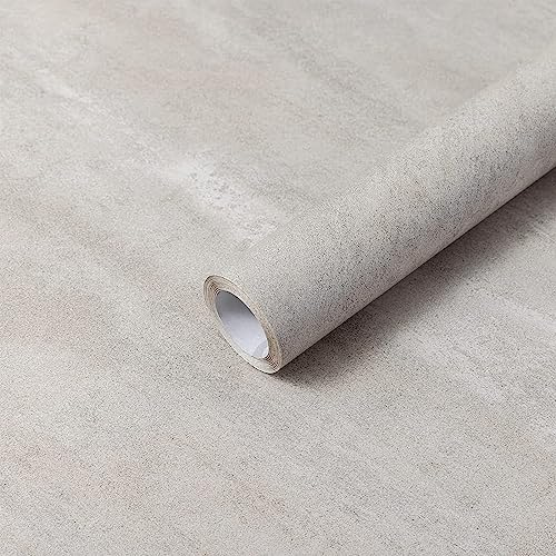 Hode Klebefolie Möbel Grau Betonoptik Fensterbank Folie Selbstklebende | 60X500cm Möbelfolie Selbstklebende Folie für Möbel Küche Fensterbank Schrank Tische Weiß Wasserdicht Tapete