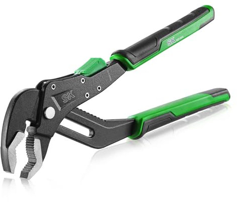 SK 10-Inch Quick Adjust Groove Joint Pliers, Water Pump Pliers, Premium CR-V Construction, SureGrip V-Jaw Design with Comfortable Grips