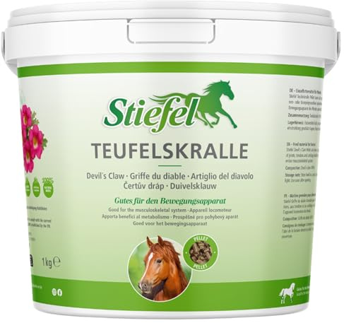 RL24 Stiefel - Teufelskralle Pellet – 1 x 1000 g Eimer | Kann Bewegungsapparat unterstützen & sich positiv auf Gelenke & Sehnen auswirken – 100 % natürliches Pferdefutter