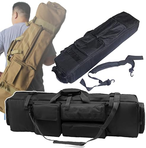 LNNLOO Taktischer Gewehrwaffenkoffer (2-lagig), Weiche Gewehrkoffer, Verdickt – Tragende Handschlaufe (60 Kg), Mit 3 Zusatzfächern (hohe Kapazität), Für Lagerung Und Transport,A