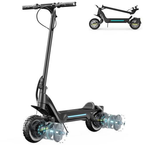 TODIMART X5S E Scooter, Fährt 70-85 km, 48V 18.2Ah, Doppelmotoren 10 Zoll Faltbarer E Roller Offroad-Reifen, 150 kg tragkraft für Erwachsene, Faltbarer tragbarer Elektroroller