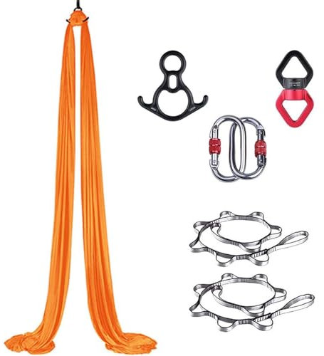 SAYEYBU Lufthängematte, Aerial-Yoga-Schaukel, Aerial-Yoga-Hängematte, Aerial-Yoga-Ausrüstung, Akrobatik-Tanz-Hängematte, Aerial-Seidenmaterial-Set,17,2.8 * 8m
