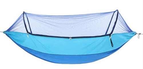Tienda de hamaca, hamaca portátil de gran capacidad de carga, hamaca con mosquitera resistente al desgarro, adecuada para uso en exteriores(Blue,260 * 140cm)