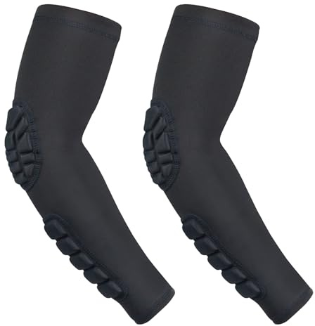 Gepolsterte Armschoner 2er-Pack, Ellenbogen Unterarm Armlinge Mit Polster Ellenbogenschoner für Volleyball Fußball Basketball