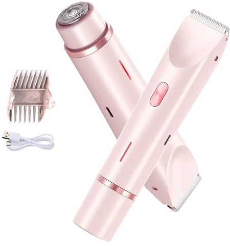 KQWVZ Rasoir Électrique Femme 2 en 1 Pour Maillot, Tondeuse Intime IPX7, Épilateur Pour Humide et Sec