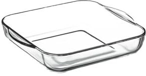Vollständig gehärtetes hochtemperaturbeständiges Glas-Backblech-Set, ovaler Fischteller, gebackener Reis, gegrillte Fleischschale - quadratisch transparent - kleine Größe ohne Deckel 2L