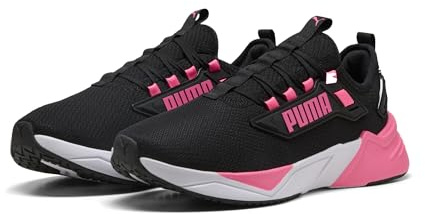 PUMA Scarpe da Running Retaliate 3 Unisex 41, Black Sun Struck White Pink