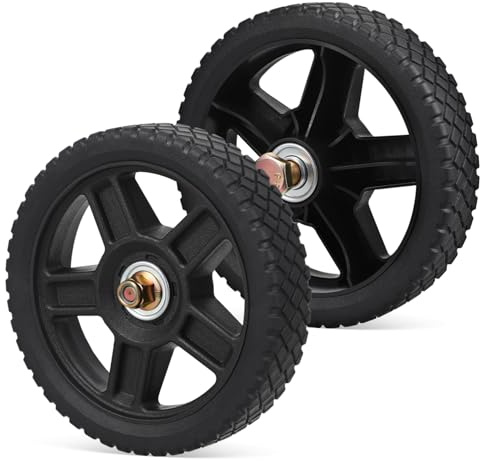 TOYANDONA Ruedas de Repuesto para Cortacésped Material Resistente y Estabilidad Mejorada de 7 Pulgadas 2 Piezas de Pvc Negro con Tornillos para Cortadoras de Césped Estándar