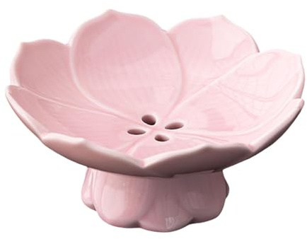 FLCPJGV Fruttiera Portafrutta da Tavola Ciotola Decorativa E Vassoio da Servizio in Ceramica con Drenaggio Adatto per Esposizione di Frutta E Spuntini in, Rosa