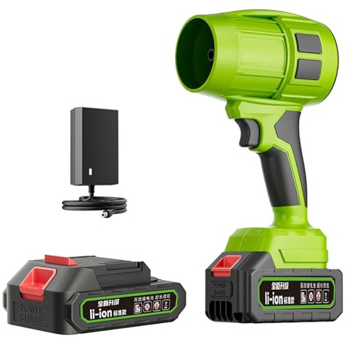 Seese Pro - Soplador Ultraligero Y Potente, Soplador De Hojas Eléctrico Inalámbrico De Mano, Plumero Turbo Inalámbrico De Alta Potencia, Mini Ventilador De Chorro Seco for Césped(Green,1 Battery)